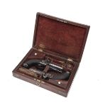 D. EGG, LONDON A GOOD CASED PAIR OF 80-BORE PERCUSSION DOUBLE-BARRELLED TRAVELLING-PISTOLS, no