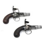 J. HARMAN, LONDON A PAIR OF 32-BORE FLINTLOCK POCKET-PISTOLS, MODELS 'BABY QUEEN-ANNE', no visible