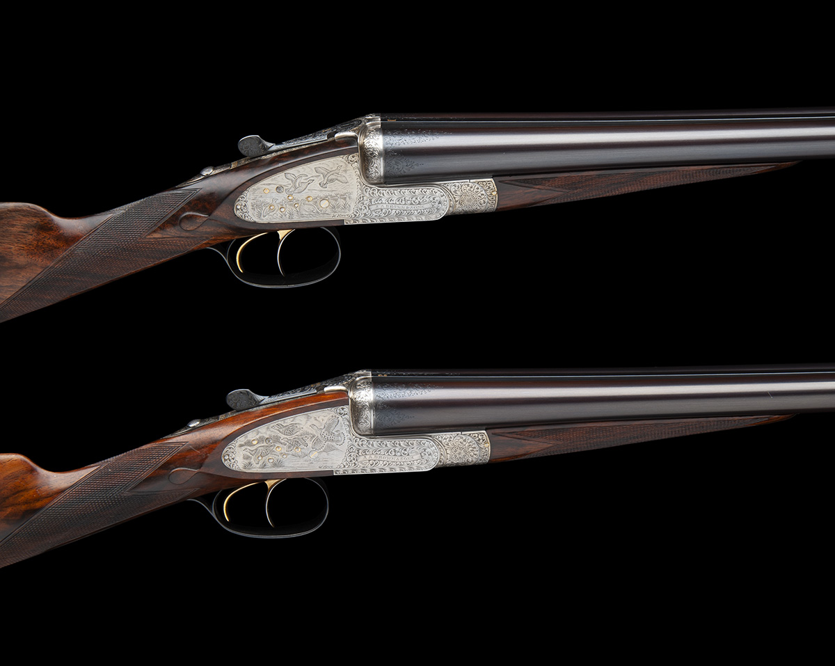 A.A. BROWN & SONS A LIGHTWEIGHT PAIR OF HOWE-ENGRAVED 'SUPREME DE LUXE' 12-BORE SELF-OPENING