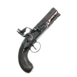 FOWLER, DUBLIN A .650 FLINTLOCK SINGLE-SHOT MANSTOPPER PISTOL, no visible serial number, circa 1790,