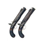 D. EGG, LONDON A SCARCE PAIR OF .750 FLINTLOCK 'MANSTOPPER' OFFICER'S PISTOLS WITH BAYONETS, no