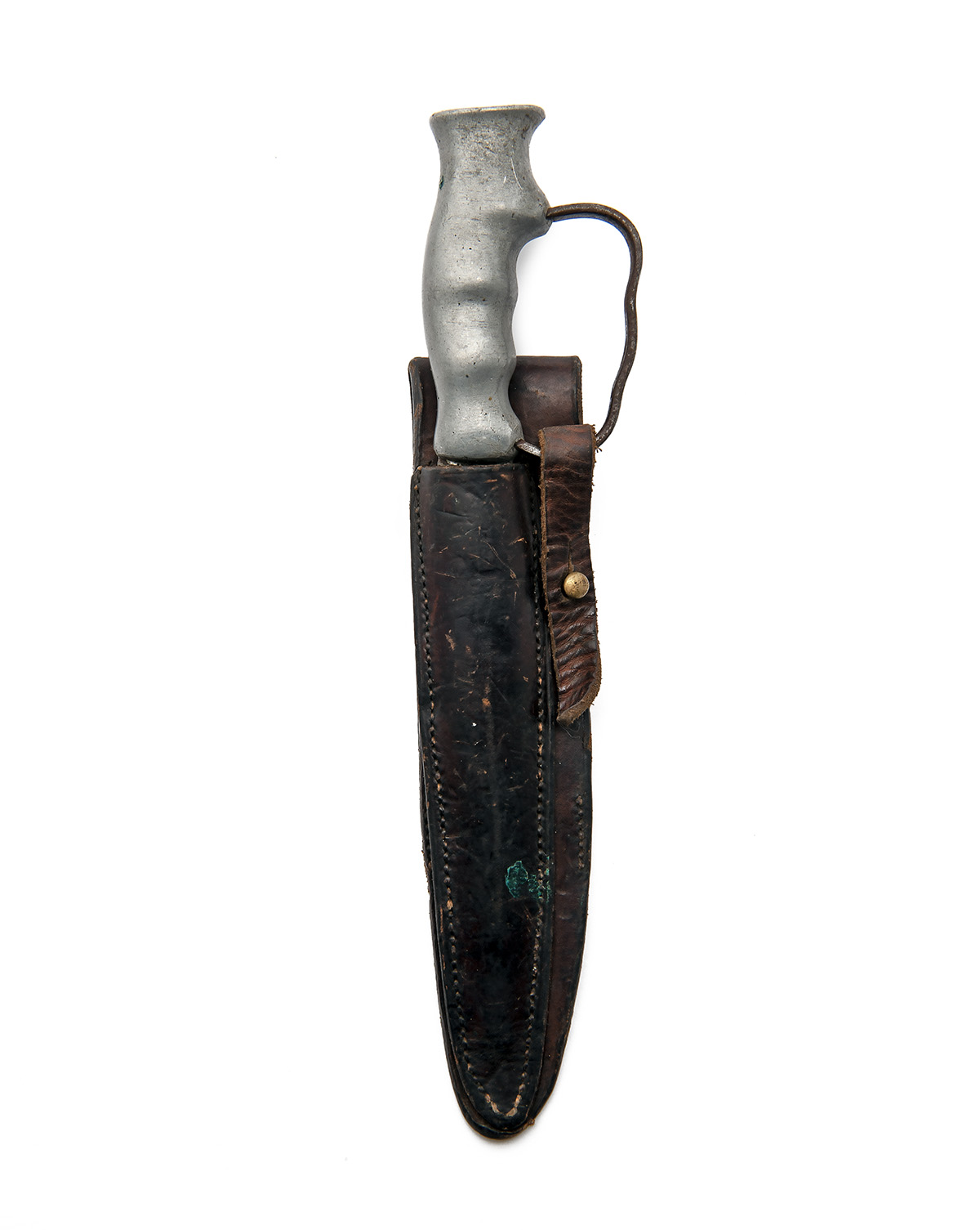 ROBBINS, DUDLEY A RARE BRITISH WORLD WAR ONE TRENCH-KNIFE, of 'in-line' form, with double-edged 6in. - Image 2 of 2