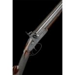 HOLLIS BROS. & CO, LONDON A GOOD CASED 14-BORE PERCUSSION DOUBLE-BARRELLED SPORTING-GUN, no