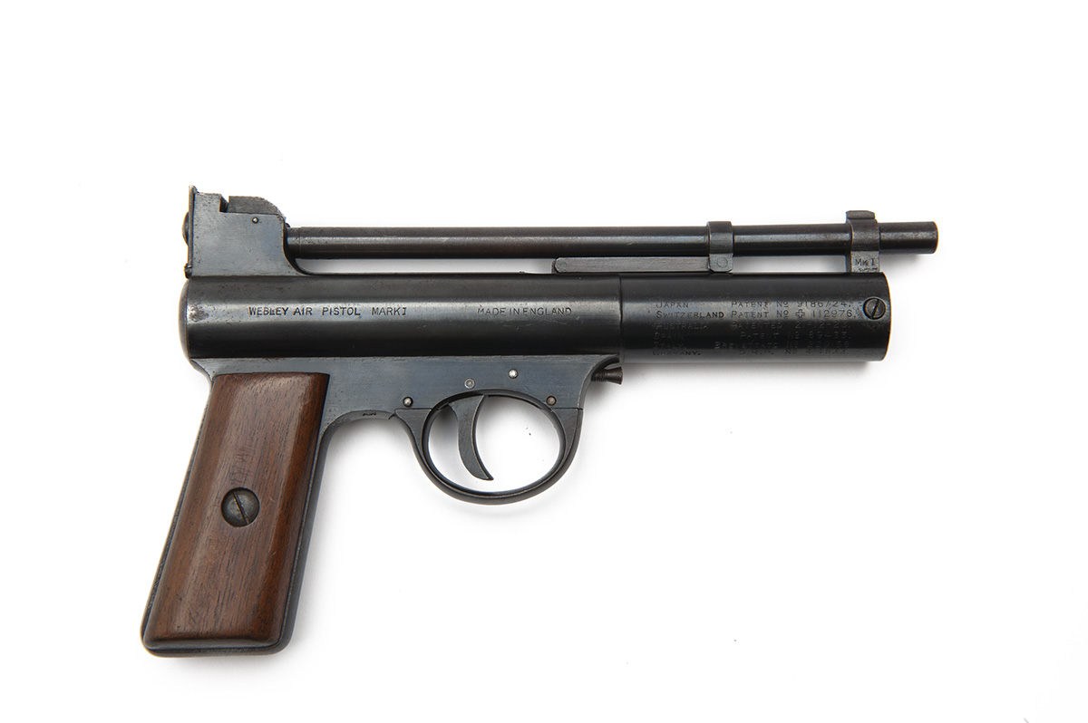 WEBLEY & SCOTT, BIRMINGHAM & LONDON A .177 BARREL-COCKING AIR-PISTOL, MODEL 'PRE-WAR MKI STRAIGHT- - Image 2 of 2