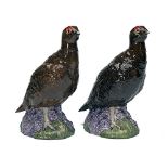 ROYAL DOULTON (BESWICK) A BRACE OF 'THE FAMOUS GROUSE' WHISKEY DECANTERS, standing approx. 9 1/