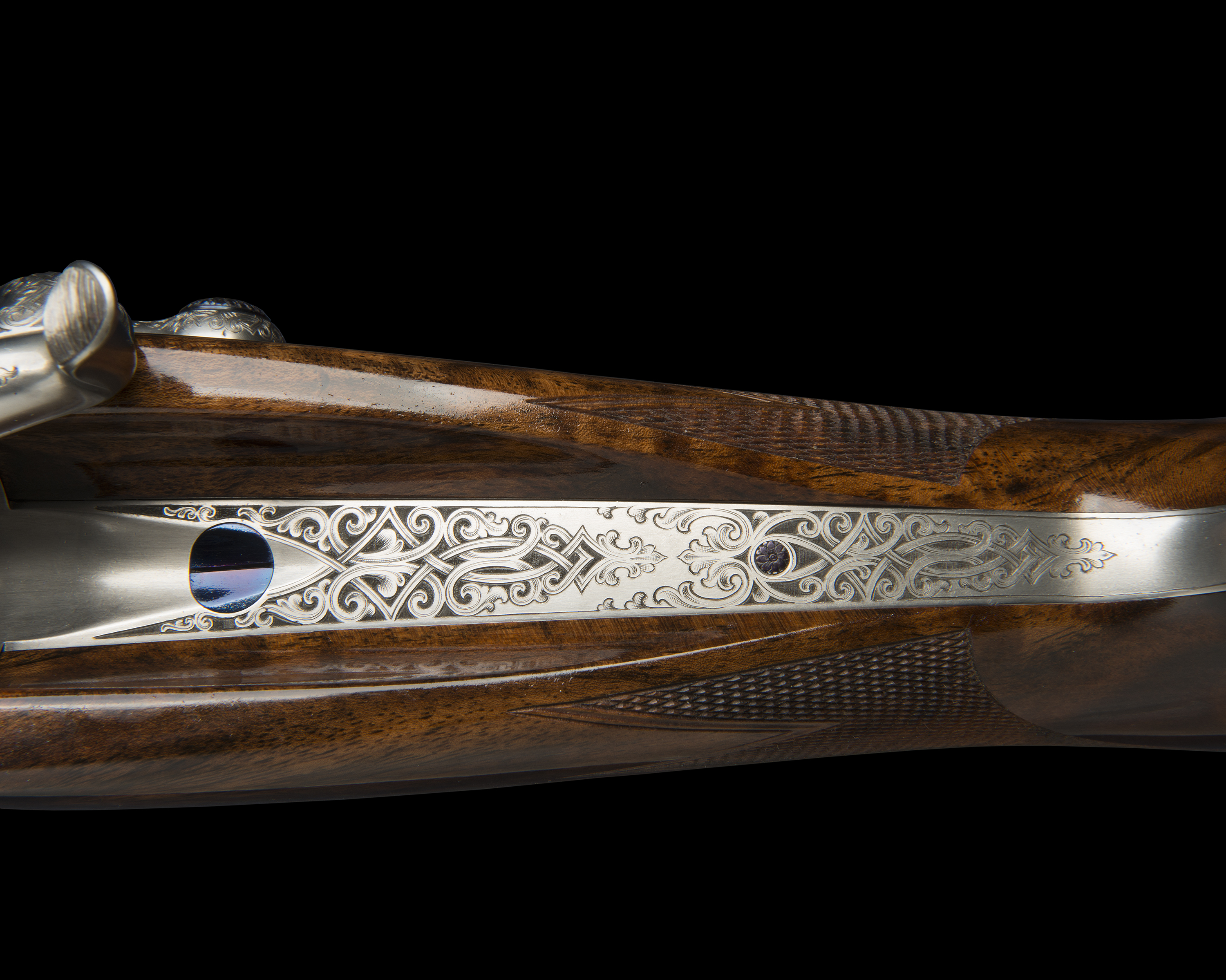 SUTTON & CO. 'THE HEREWARD GUN' - AN EXCEPTIONAL AND UNIQUE DELAHAUT-ENGRAVED 2-BORE TAKE-DOWN - Image 9 of 13