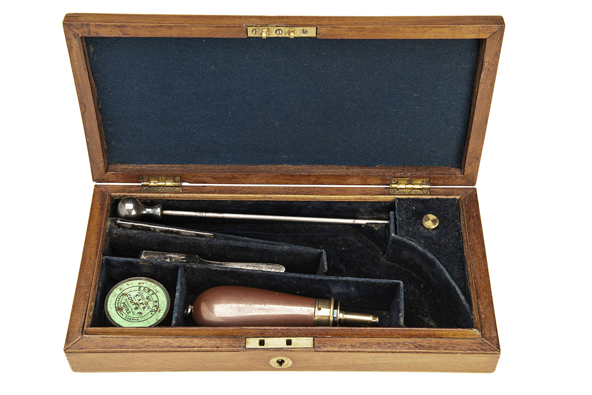 COLT, USA AN AMERICAN MARKET WALNUT CASE FOR A MODEL 1849 6in. POCKET REVOLVER WITH ACCESSORIES, - Image 2 of 3