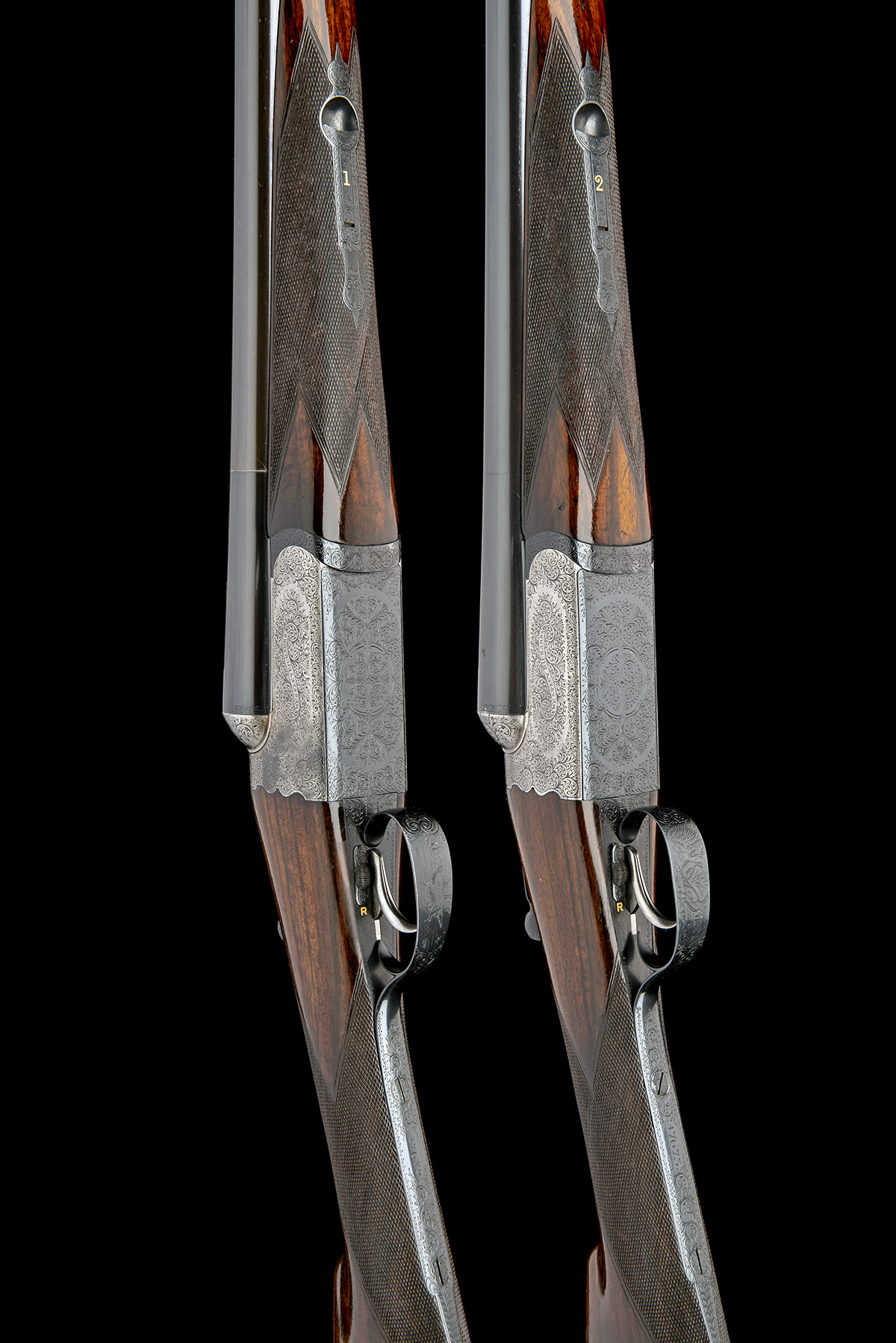 WESTLEY RICHARDS & CO. A PAIR OF 12-BORE SINGLE-TRIGGER 1897 PATENT DETACHABLE-LOCK EJECTORS, serial - Image 2 of 9