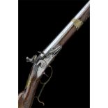 AN 18-BORE FLINTLOCK SINGLE-BARRELLED SPORTING-RIFLE SIGNED JO. FERDINAND EGGART, no visible