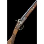 A .410 PERCUSSION SINGLE-BARRELLED SPORTING or COLLECTOR'S GUN, UNSIGNED, serial no. 5520,