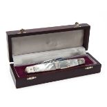 STAN SHAW, SHEFFIELD A MAGNIFICENT BOXED ELEVEN-FUNCTION SILVER-MOUNTED ENGRAVED EXHIBITION KNIFE,