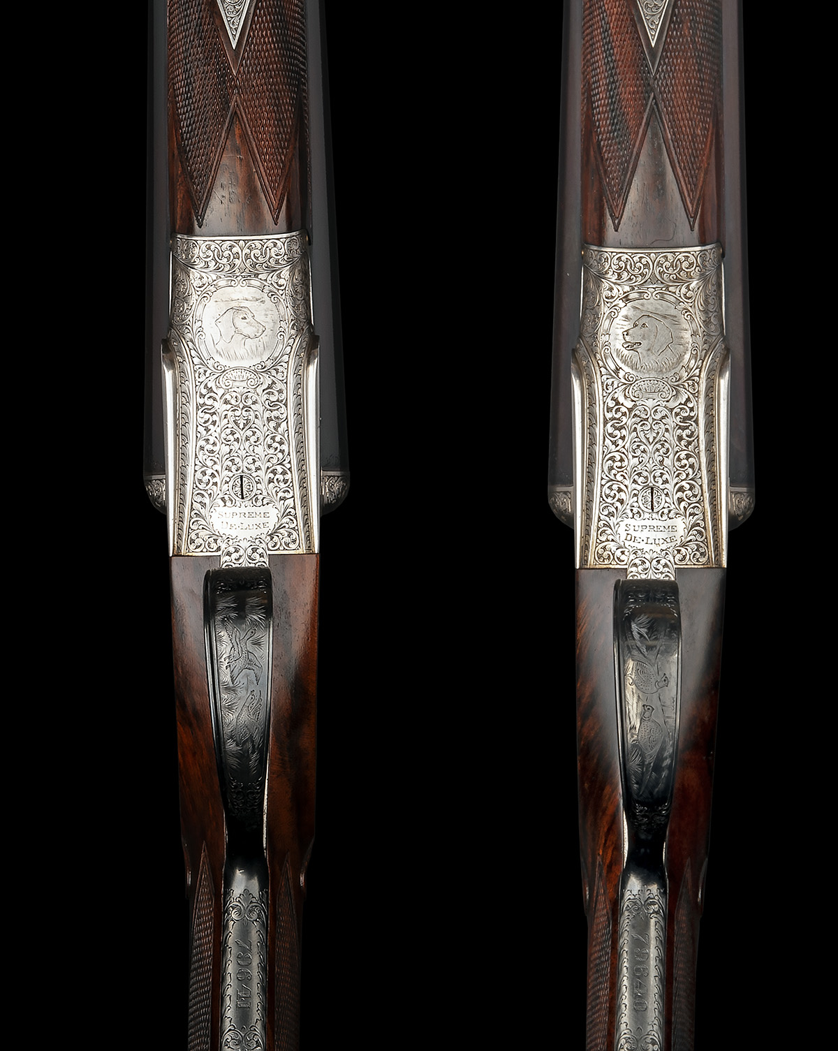 A.A. BROWN & SONS A LIGHTWEIGHT PAIR OF HOWE-ENGRAVED 'SUPREME DE LUXE' 12-BORE SELF-OPENING - Image 4 of 7