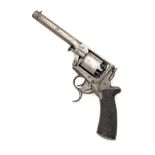 A 54-BORE PERCUSSION TRIGGER-COCKING REVOLVER, UNSIGNED, MODEL 'TRANTERS DOUBLE-TRIGGER', serial no.