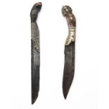 TWO ANTIQUE PIHA-KAETTA KNIVES, from Sri-Lanka, late 18th to early 19th century, the first with iron