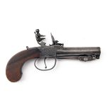 BONNY & GRANGER A 40-BORE FLINTLOCK BOXLOCK TURN-OFF TRAVELLING PISTOL WITH SPRUNG BAYONET, no