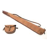 BALINDORE A SET OF FINE NEW AND UNUSED OSTRICH-HIDE SHOOTING ACCESSORIES, comprising of a single