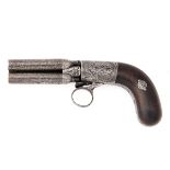 AN 80-BORE PERCUSSION FOUR-SHOT PEPPERBOX REVOLVER, UNSIGNED, MODEL 'MARIETTE'S PATENT', no