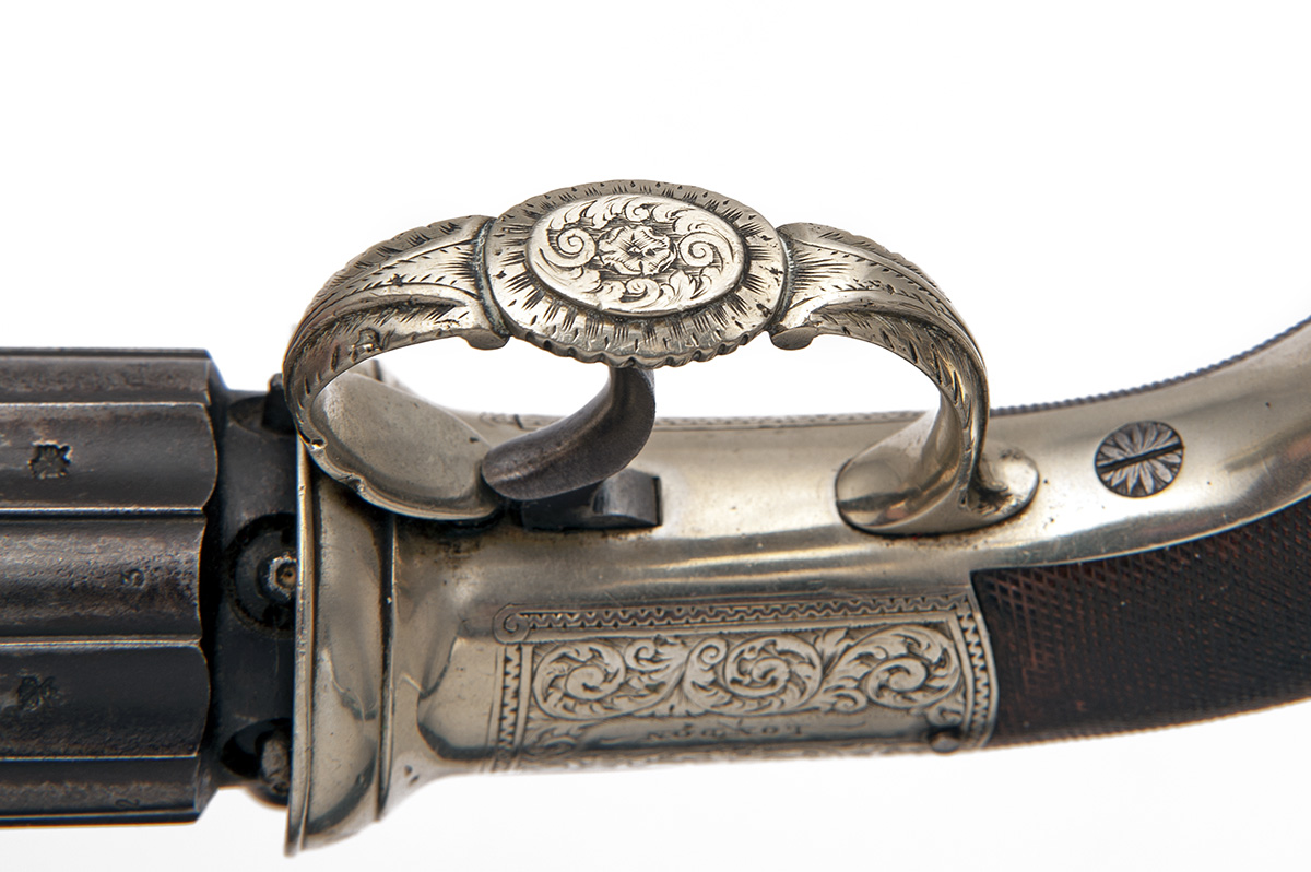 LACY & CO, LONDON A GOOD 60-BORE PERCUSSION PEPPERBOX REVOLVER WITH PAKTONG ACTION, no visible - Image 6 of 6