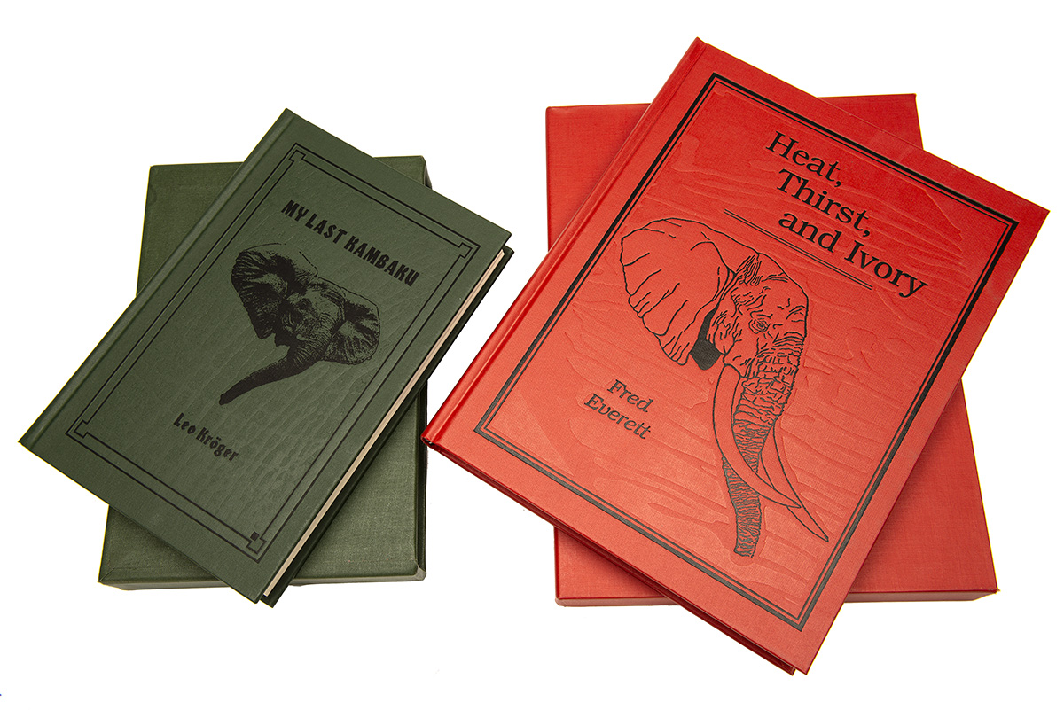 TWO AFRICAN-THEMED SAFARI PRESS LIMITED EDITION SLIP-CASED HARDBACK BOOKS: HEAT, THIRST, AND IVORY -