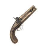 A SUBSTANTIAL 10-BORE PERCUSSION OVER-UNDER MAN-STOPPER or HOWDAH-PISTOL, UNSIGNED, FOR