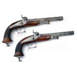 BLANCHON, MAUBERGE A PAIR OF 16-BORE PERCUSSION RIFLED OFFICER'S PISTOLS, circa 1840, with octagonal