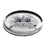 JAMES PURDEY & SONS A JAMES PURDEY & SONS TRADE LABEL PAPERWEIGHT, with James Purdey & Sons retail