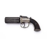 LACY & CO, LONDON A GOOD 60-BORE PERCUSSION PEPPERBOX REVOLVER WITH PAKTONG ACTION, no visible