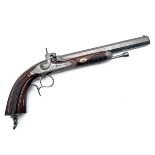 L. HERMITE, SAUMUR A .700 PERCUSSION RIFLED OFFICER'S PISTOL, no visible serial number, French,