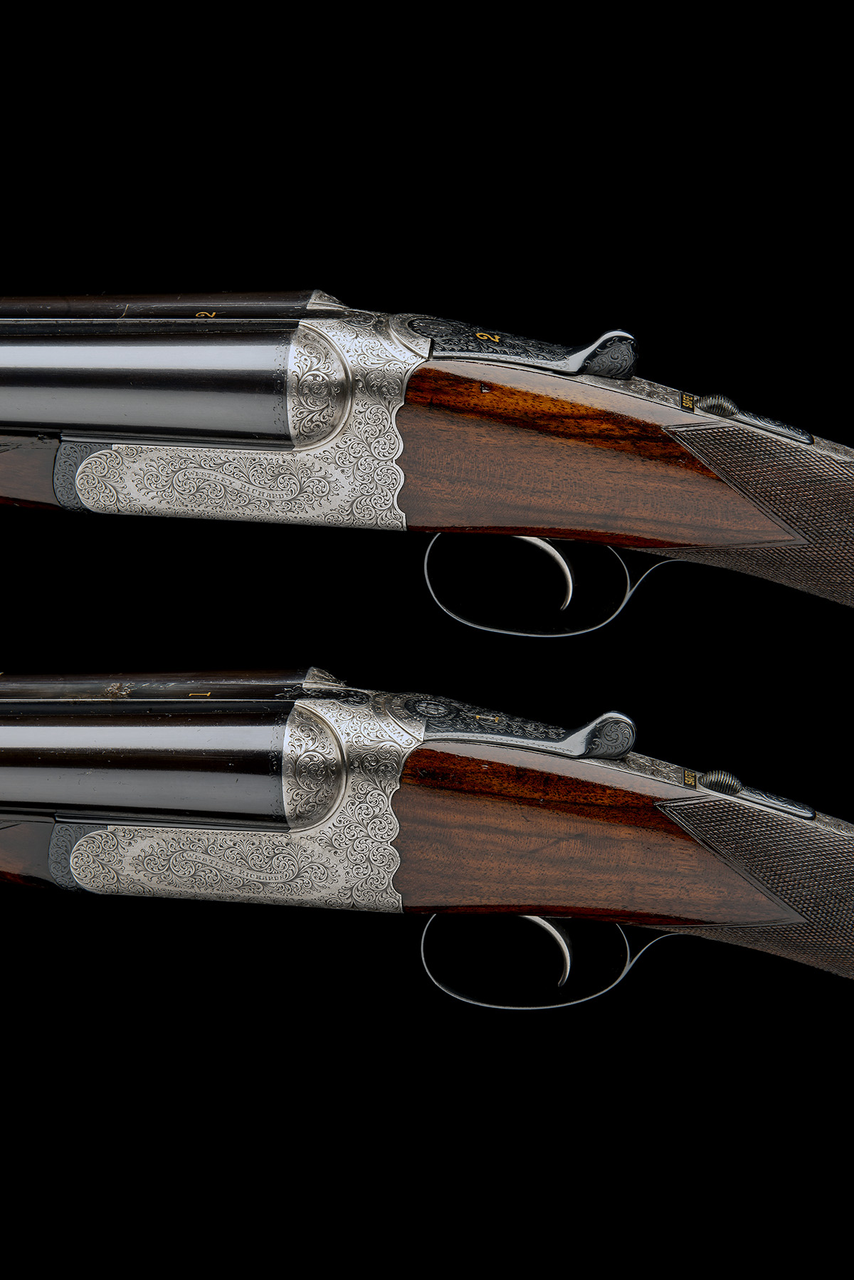 WESTLEY RICHARDS & CO. A PAIR OF 12-BORE SINGLE-TRIGGER 1897 PATENT DETACHABLE-LOCK EJECTORS, serial - Image 7 of 9