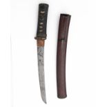 A LATE EDO-PERIOD MOUNTED JAPANESE TANTO DAGGER, early to mid 19th century, with possibly