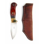 ALAN WOOD, ENGLAND A FIXED-BLADE SPORTING-KNIFE, MODEL 'ALASKA', with polished drop-point 4in. blade