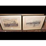 Pair of watercolours - London scenes - by CHETTLE