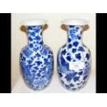 Two Chinese blue and white baluster vases - height