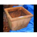 Large square terracotta garden pot