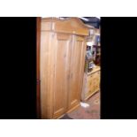 Antique two door pine wardrobe - 110cm wide