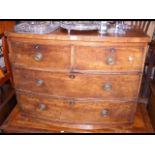 Antique bow fronted chest of drawers