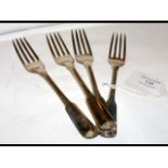 Four silver dessert forks - 5.8oz