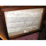 An old indenture - framed and glazed