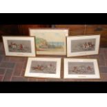 Selection of four hunting prints, together with a