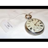 A gent's silver cased pocket watch with separate s