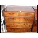 A 19th century mahogany chest of two short and three