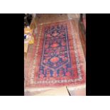 Antique Middle Eastern style rug with geometric border -
