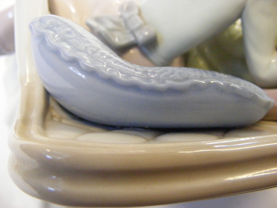 A Lladro figural group of boy, girl and dog on settee - Image 10 of 11