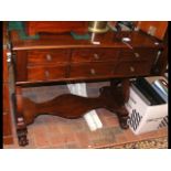 A 19th century mahogany side table with six drawers