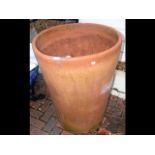 Large circular terracotta garden pot