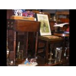 A mahogany sofa table, together with antique side