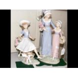 Large Lladro figure of Mother and girl carrying basket