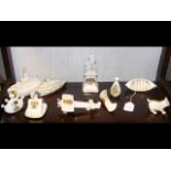 Selection of interesting crested china, including