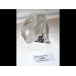 A Lalique frosted glass nude study - 6cm high