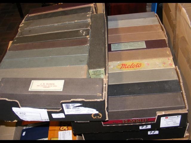 Three boxes of old Pianola rolls